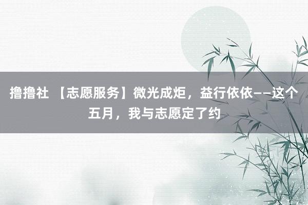 撸撸社 【志愿服务】微光成炬，益行依依——这个五月，我与志愿定了约