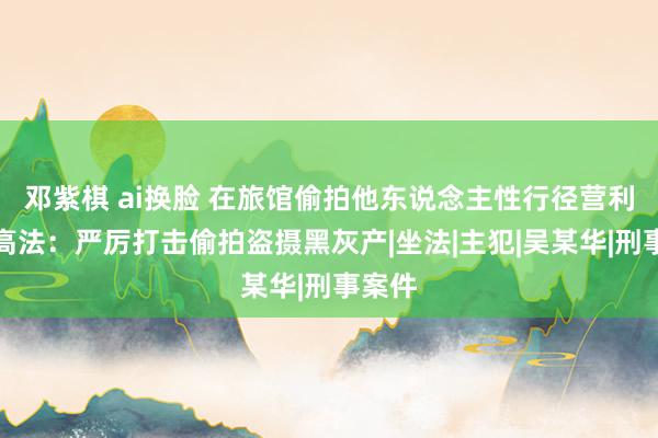 邓紫棋 ai换脸 在旅馆偷拍他东说念主性行径营利，最高法：严厉打击偷拍盗摄黑灰产|坐法|主犯|吴某华|刑事案件