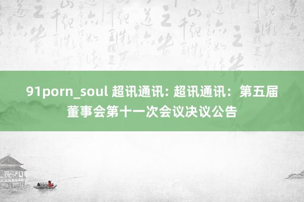 91porn_soul 超讯通讯: 超讯通讯：第五届董事会第十一次会议决议公告